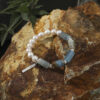 Aura & Qi detail 1J7A2221 Original detail view of Blue Stone & Cultured Pearl Bracelet