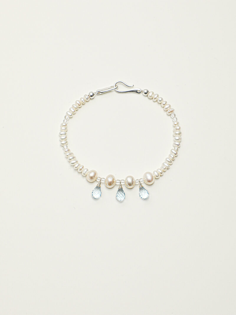 Original detail view of Clear Quartz, Topaz & Cultured Pearl Bracelet