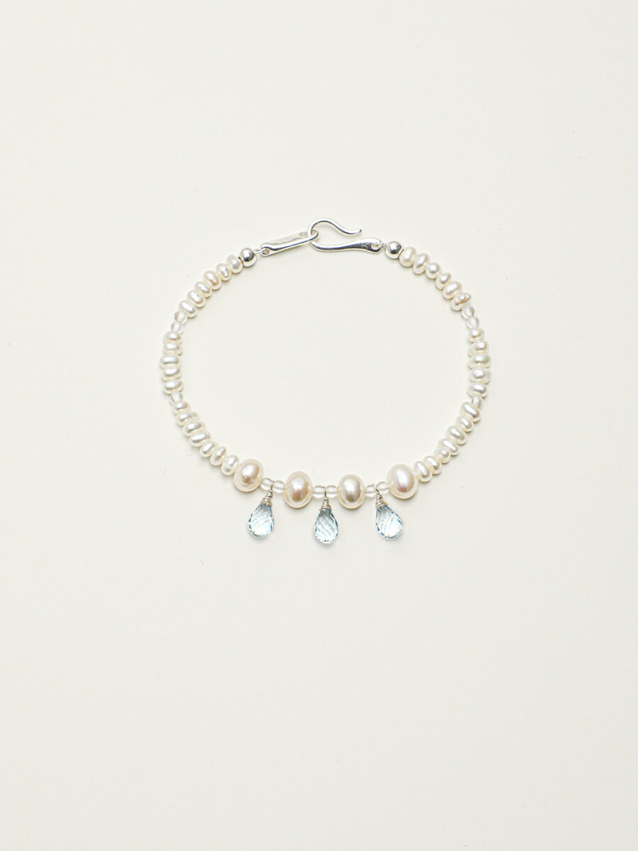 Original detail view of Clear Quartz, Topaz & Pearl Bracelet