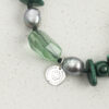 Aura & Qi detail 1J7A2319 Original detail view of Malachite, Fluorite & Cultured Pearl Bracelet