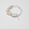 Aura & Qi detail 1J7A2326 Original detail view of Clear Quartz & Cultured Pearl Bracelet