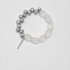 Aura & Qi detail 1J7A2336 Original detail view of Clear Quartz & Cultured Pearl Bracelet