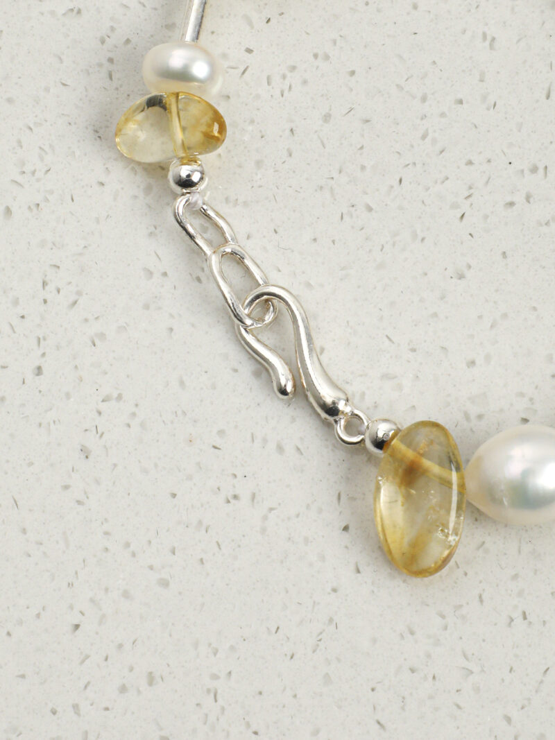 Original detail view of Smoky Quartz, Citrine & Cultured Pearl Bracelet