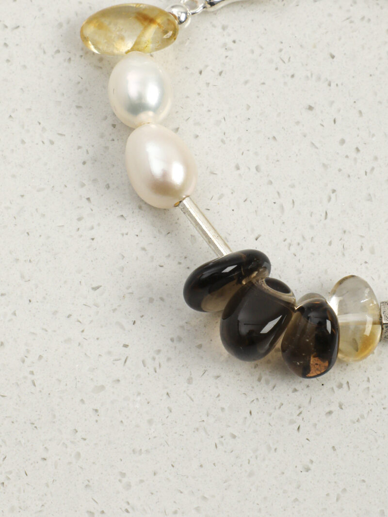 Original detail view of Smoky Quartz, Citrine & Cultured Pearl Bracelet