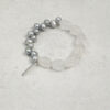 Aura & Qi detail 1J7A2346 Original detail view of Clear Quartz & Cultured Pearl Bracelet