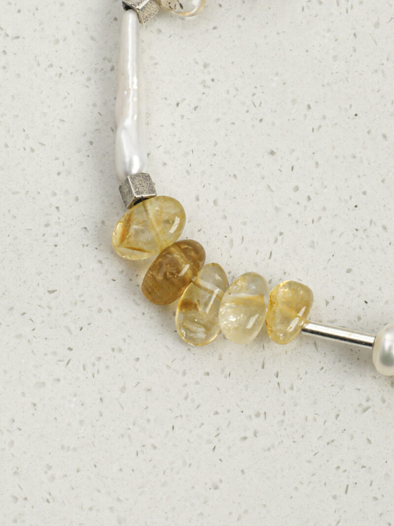 Original detail view of Smoky Quartz, Citrine & Cultured Pearl Bracelet
