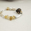 Original detail view of Smoky Quartz, Citrine & Cultured Pearl Bracelet