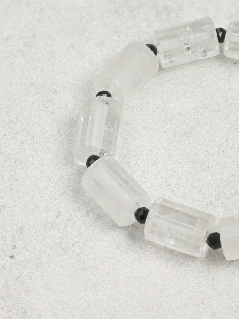 Original detail view of Clear Quartz, Tourmaline & Cultured Pearl Bracelet