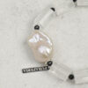 Original detail view of Clear Quartz, Tourmaline & Cultured Pearl Bracelet