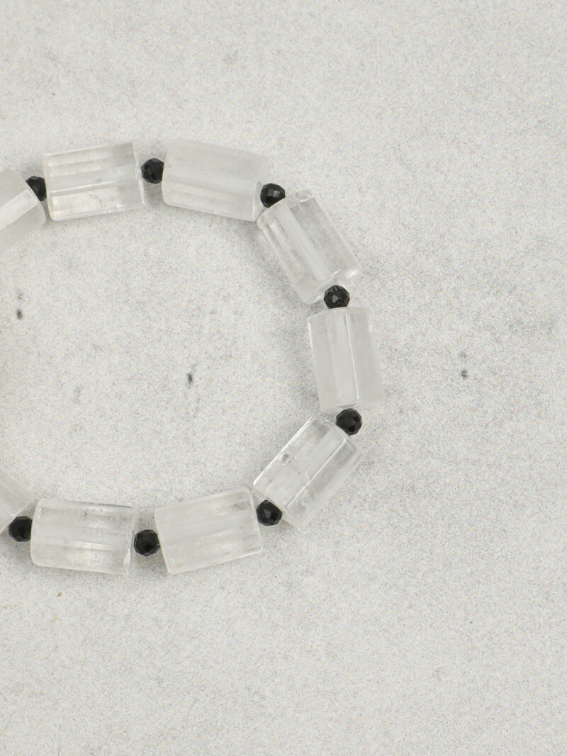 Original detail view of Clear Quartz, Tourmaline & Cultured Pearl Bracelet