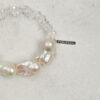 Aura & Qi detail 1J7A2415 Original detail view of Clear Quartz & Cultured Pearl Bracelet