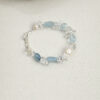 Original detail view of Clear Quartz, Aquamarine & Cultured Pearl Bracelet