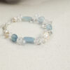 Original detail view of Clear Quartz, Aquamarine & Cultured Pearl Bracelet