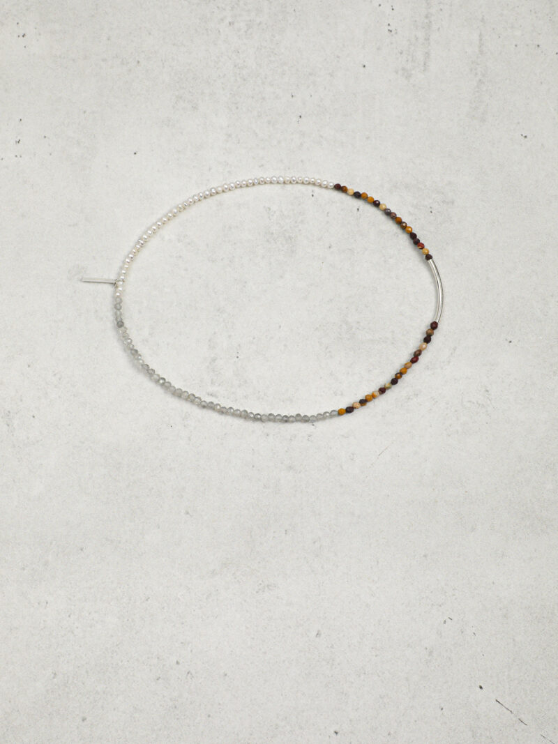 Original detail view of Triple-Strand Moonstone & Cultured Pearl Bracelet