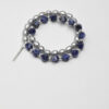 Original detail view of Double-Strand Blue-Veined Stone & Cultured Pearl Bracelet