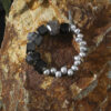 Original detail view of Agate, Rutilated Quartz & Cultured Pearl Bracelet