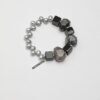 Original detail view of Agate, Rutilated Quartz & Cultured Pearl Bracelet