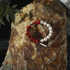 Original detail view of Red Coral & Cultured Pearl Bracelet