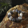 Original detail view of Agate & Cultured Pearl Bracelet