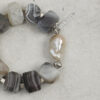 Original detail view of Agate & Cultured Pearl Bracelet