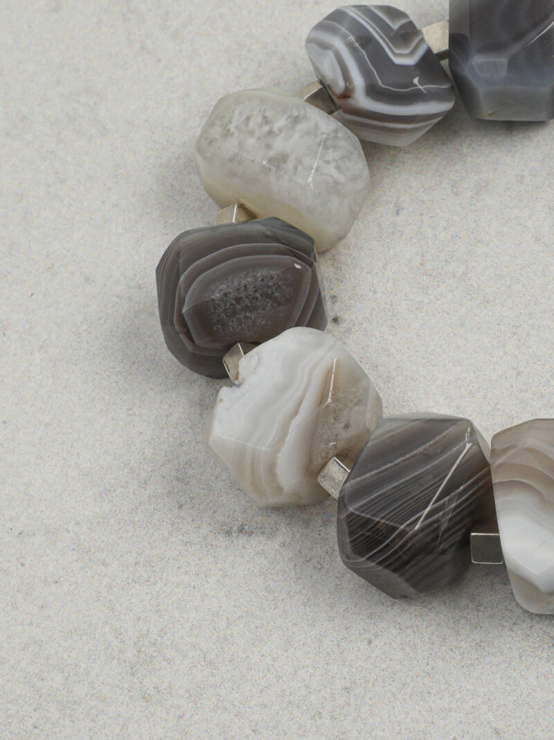 Original detail view of Agate & Cultured Pearl Bracelet