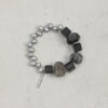 Original detail view of Agate, Rutilated Quartz & Cultured Pearl Bracelet