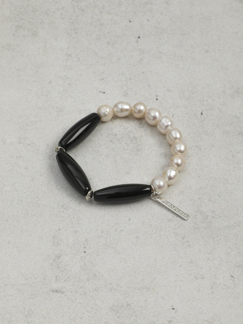 Original detail view of Agate & Cultured Pearl Bracelet