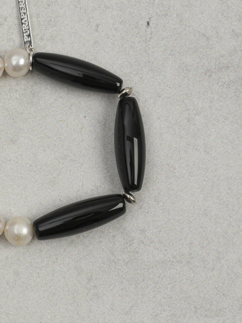 Original detail view of Agate & Cultured Pearl Bracelet