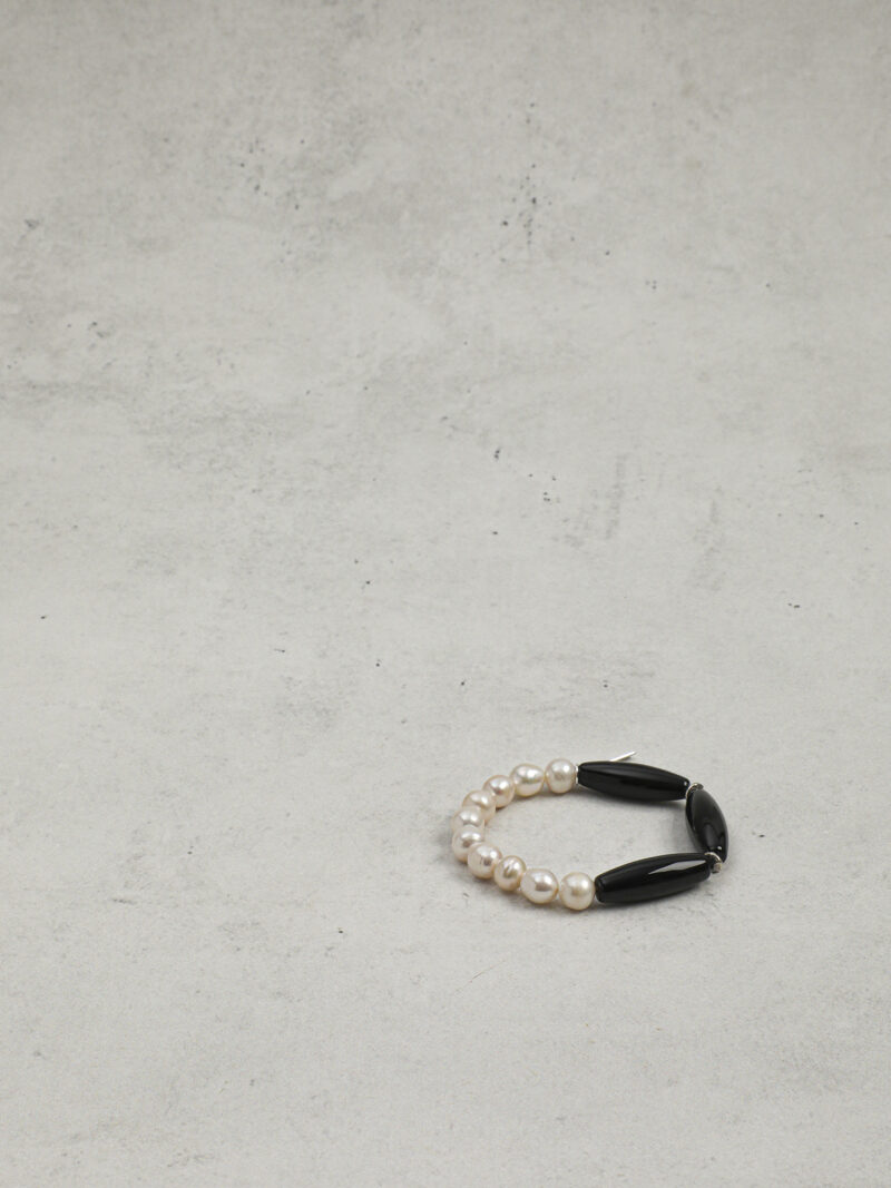 Original detail view of Agate & Cultured Pearl Bracelet