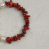 Original detail view of Red Coral & Cultured Pearl Bracelet