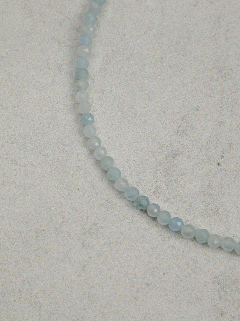 Original detail view of Triple-Strand Lapis Lazuli, Aquamarine & Cultured Pearl Bracelet