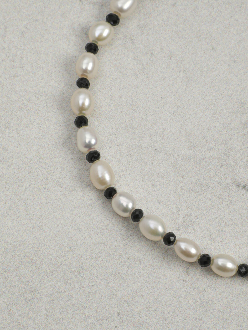 Original detail view of Double-Strand Lapis Lazuli, Tourmaline & Cultured Pearl Bracelet