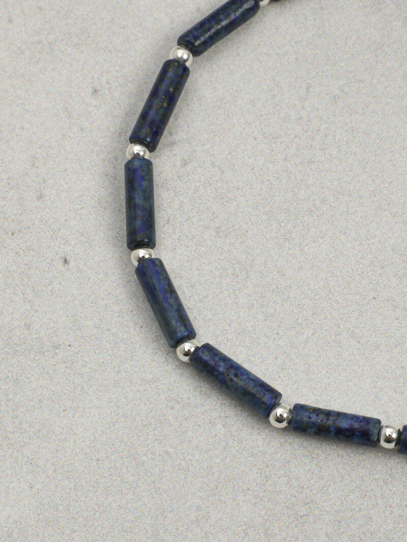 Original detail view of Double-Strand Lapis Lazuli, Tourmaline & Cultured Pearl Bracelet