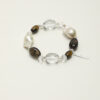 Original detail view of Clear Quartz, Smoky Quartz, Tiger’s Eye & Cultured Pearl Bracelet