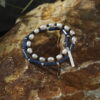 Original detail view of Double-Strand Lapis Lazuli, Tourmaline & Cultured Pearl Bracelet