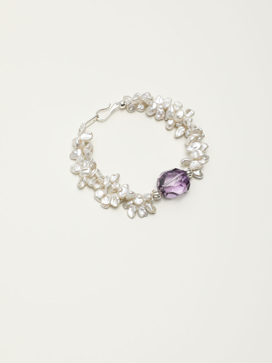 Original detail view of Amethyst & Pearl Bracelet