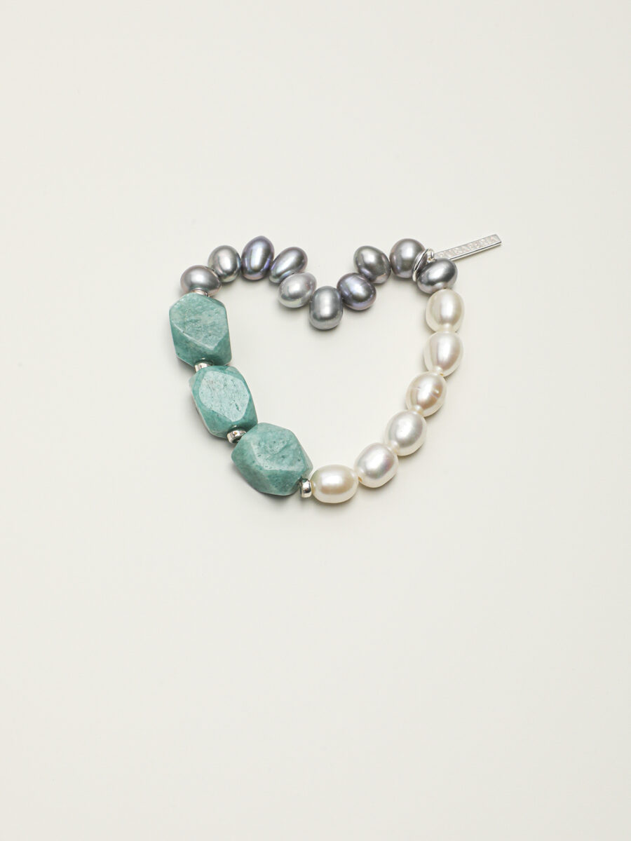 Original detail view of Amazonite & Pearl Bracelet