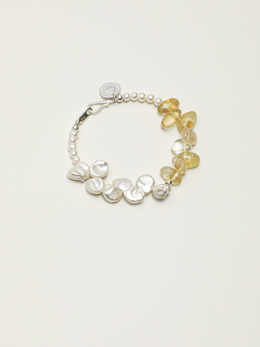 Original detail view of Citrine & Pearl Bracelet