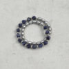 Original detail view of Double-Strand Blue-Veined Stone & Cultured Pearl Bracelet