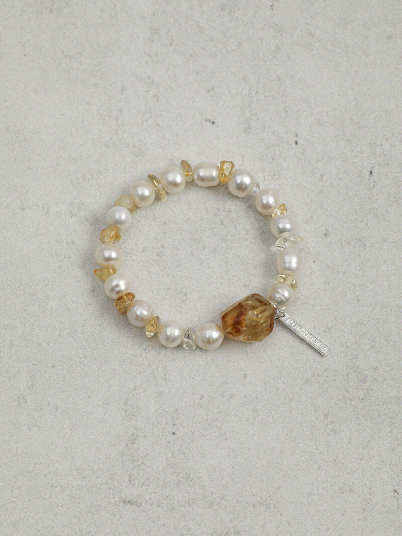Original detail view of Citrine & Cultured Pearl Bracelet