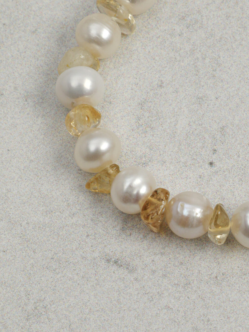 Original detail view of Citrine & Cultured Pearl Bracelet