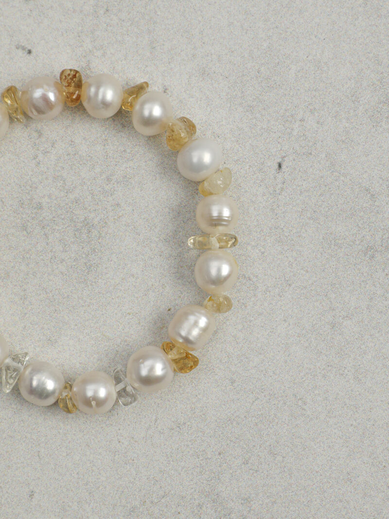 Original detail view of Citrine & Cultured Pearl Bracelet
