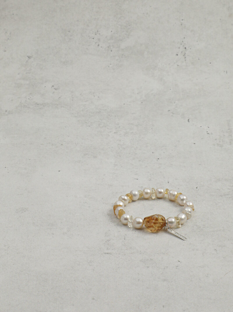 Original detail view of Citrine & Cultured Pearl Bracelet