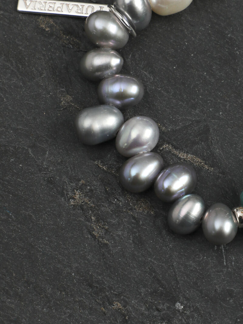 Original detail view of Amazonite & Cultured Pearl Bracelet