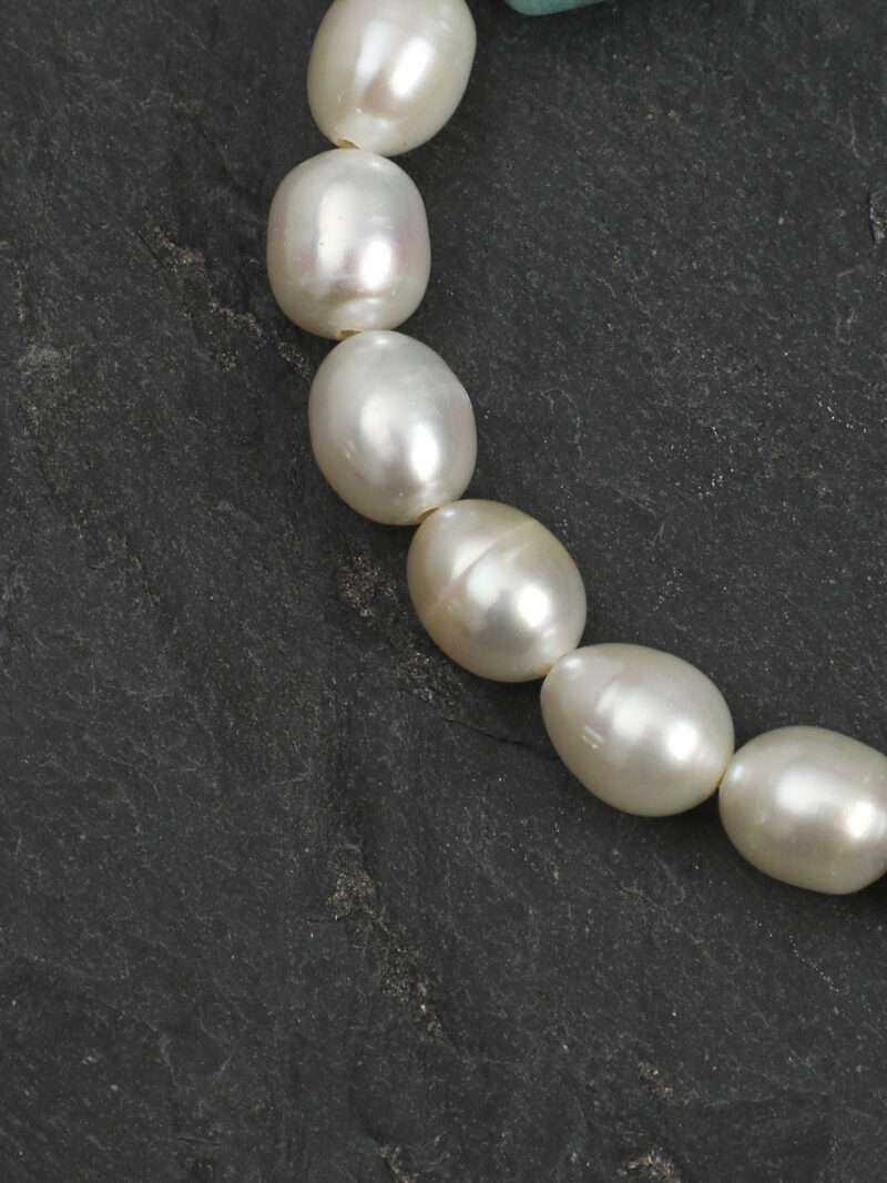 Original detail view of Amazonite & Cultured Pearl Bracelet