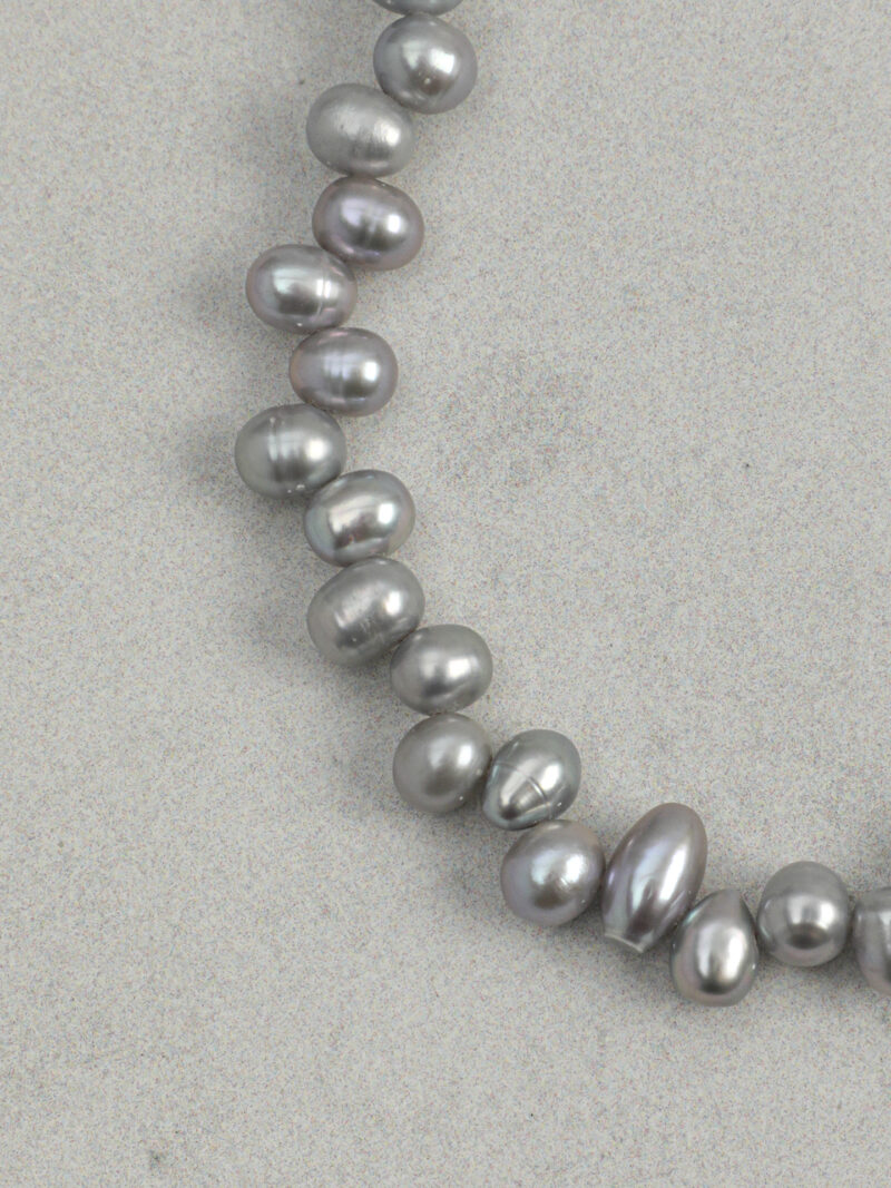 Aura & Qi detail 1J7A3418 Original detail view of Clear Quartz & Cultured Pearl Bracelet