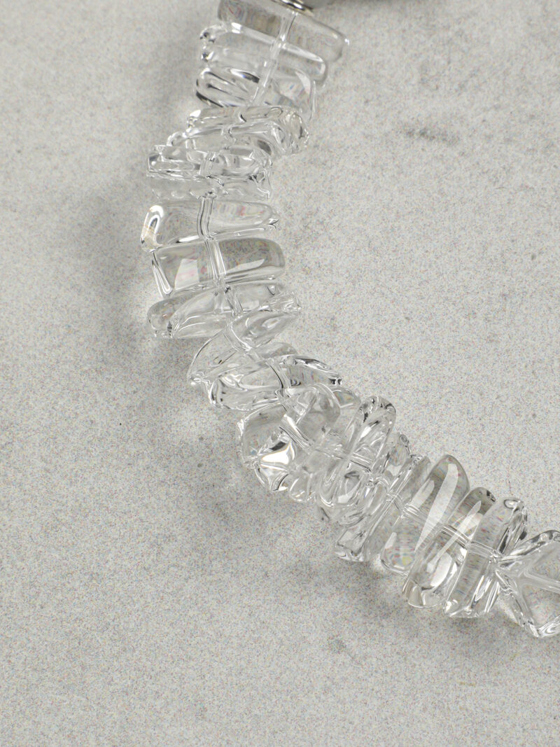 Aura & Qi detail 1J7A3419 Original detail view of Clear Quartz & Cultured Pearl Bracelet