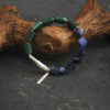 Original detail view of Malachite, Blue-Veined Stone & Cultured Pearl Bracelet