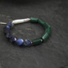 Original detail view of Malachite, Blue-Veined Stone & Cultured Pearl Bracelet