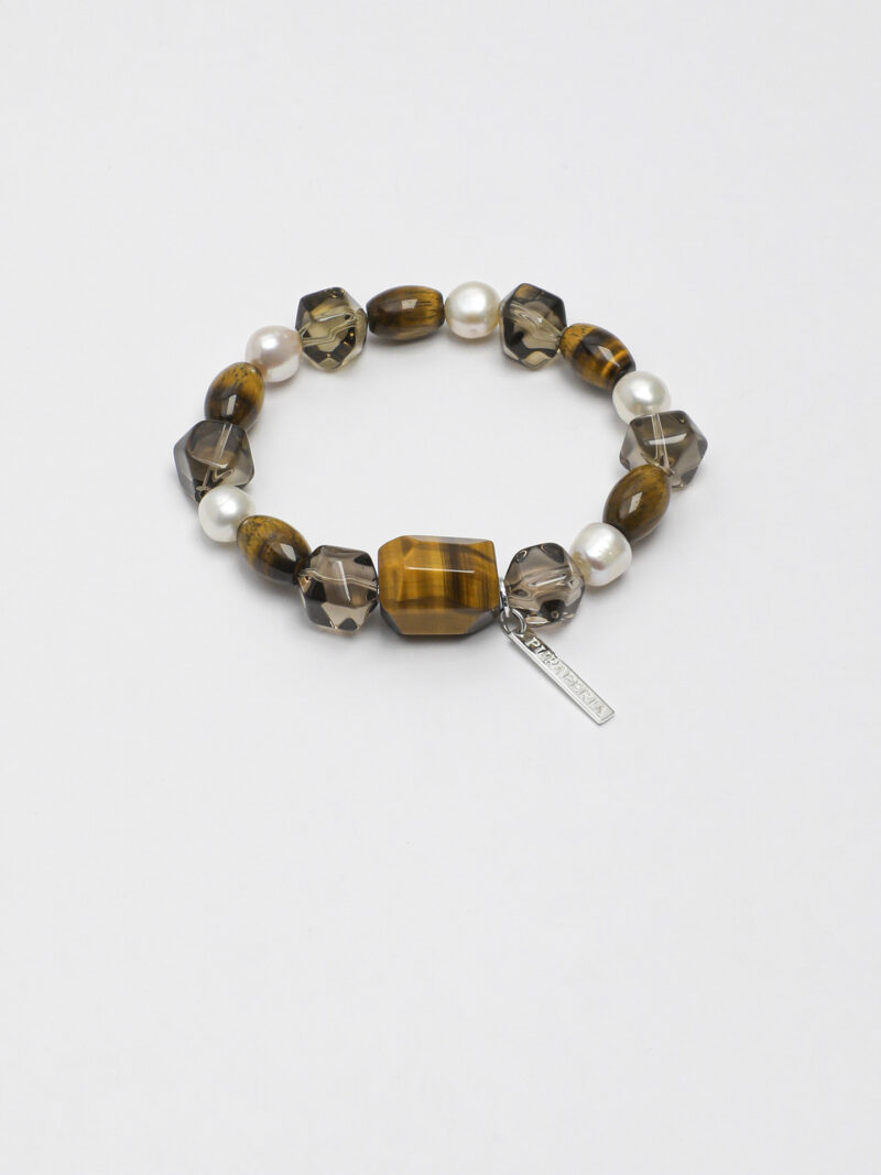 Original detail view of Smoky Quartz & Tiger’s Eye Bracelet
